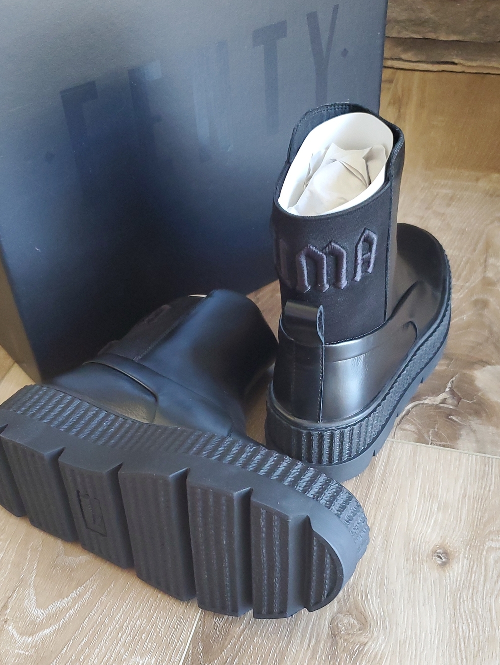Fenty x Puma Chelsea Black Sneaker Boot Women's - Size 8